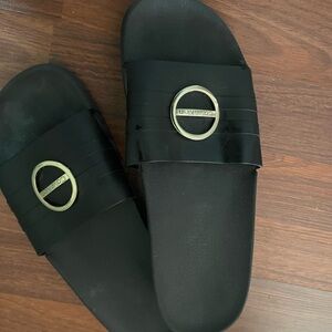 Black Slide Sandals with CALVIN KLEIN Logo